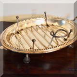 S48. SIlverplate asparagus dish. 